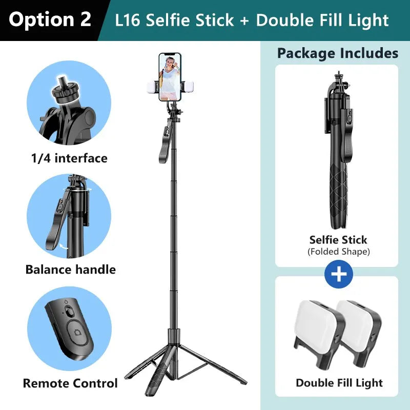 Premium Wireless Selfie Stick & Tripod Stand: For Apple iPhone 15/14/13/12/11 Pro Max/Plus/Mini, Android, Samsung, GoPro | Cameras, Smartphones, Apple iPhone, Samsung, iOS & Android - Stable Live Shooting | Limited Edition