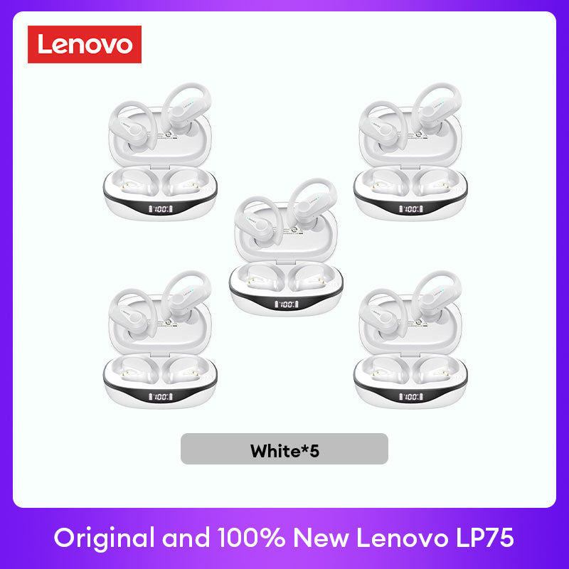 Lenovo LP75 Premium Bluetooth 5.3 Headphones TWS Wireless Sport LED Digital Display HiFi Stereo Noise Cancelling Gaming Earbuds | Limited Edition