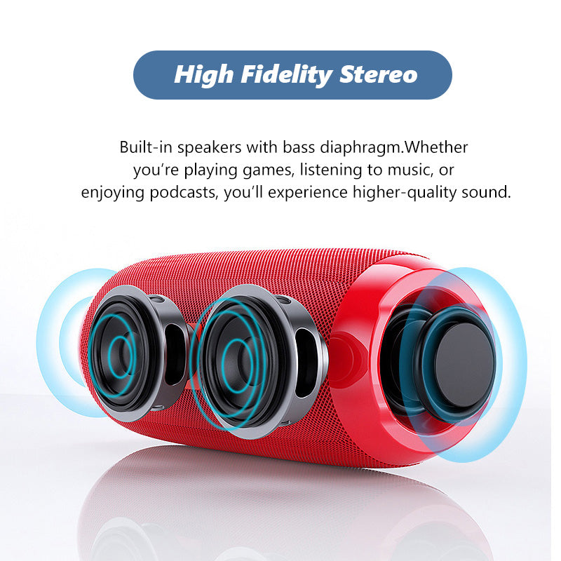 High-Quality Wireless Bluetooth Speaker: Small, Portable, with Loud Subwoofer, FM Radio, and TF Card Support | Compatible with Smartphone, Laptop, Tablet, PC, Apple iPhone, iPad, MacBook, iOS, Android, Samsung Tablet & More