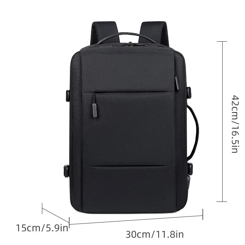 Hochwertiges Klassischer Herren Business-Rucksack: Erweiterbare USB Tasche, Große Kapazität, Wasserdicht & Stylisch - Phone Heaven Zone