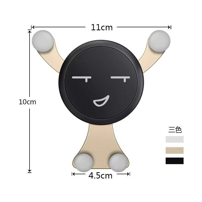 High-Quality Gravity Car Phone Holder Air Vent Clip with Smiley Face Mobile Mount for Smartphones, Apple iPhone, Samsung, iOS & Android Xiaomi, Samsung | Limited Edition