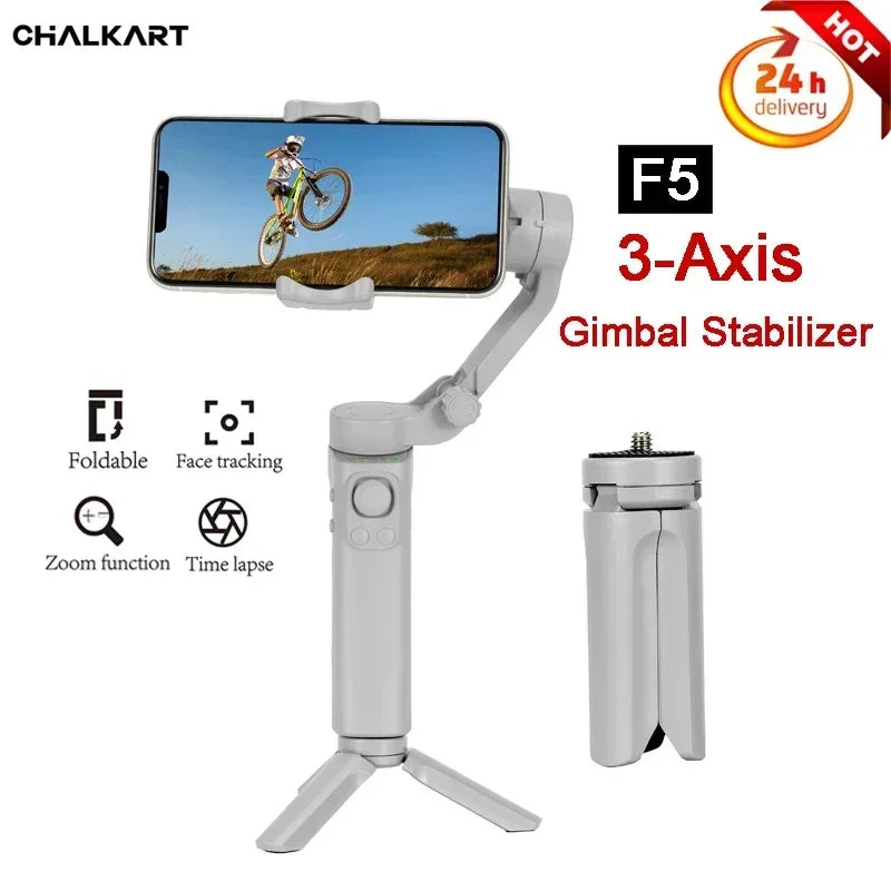 3-Axis Foldable Handheld Gimbal Stabilizer for Smartphones | Anti-Shake Video Recording for iPhone & Android Smartphones, Apple iPhone, Samsung, iOS & Android Vlogs