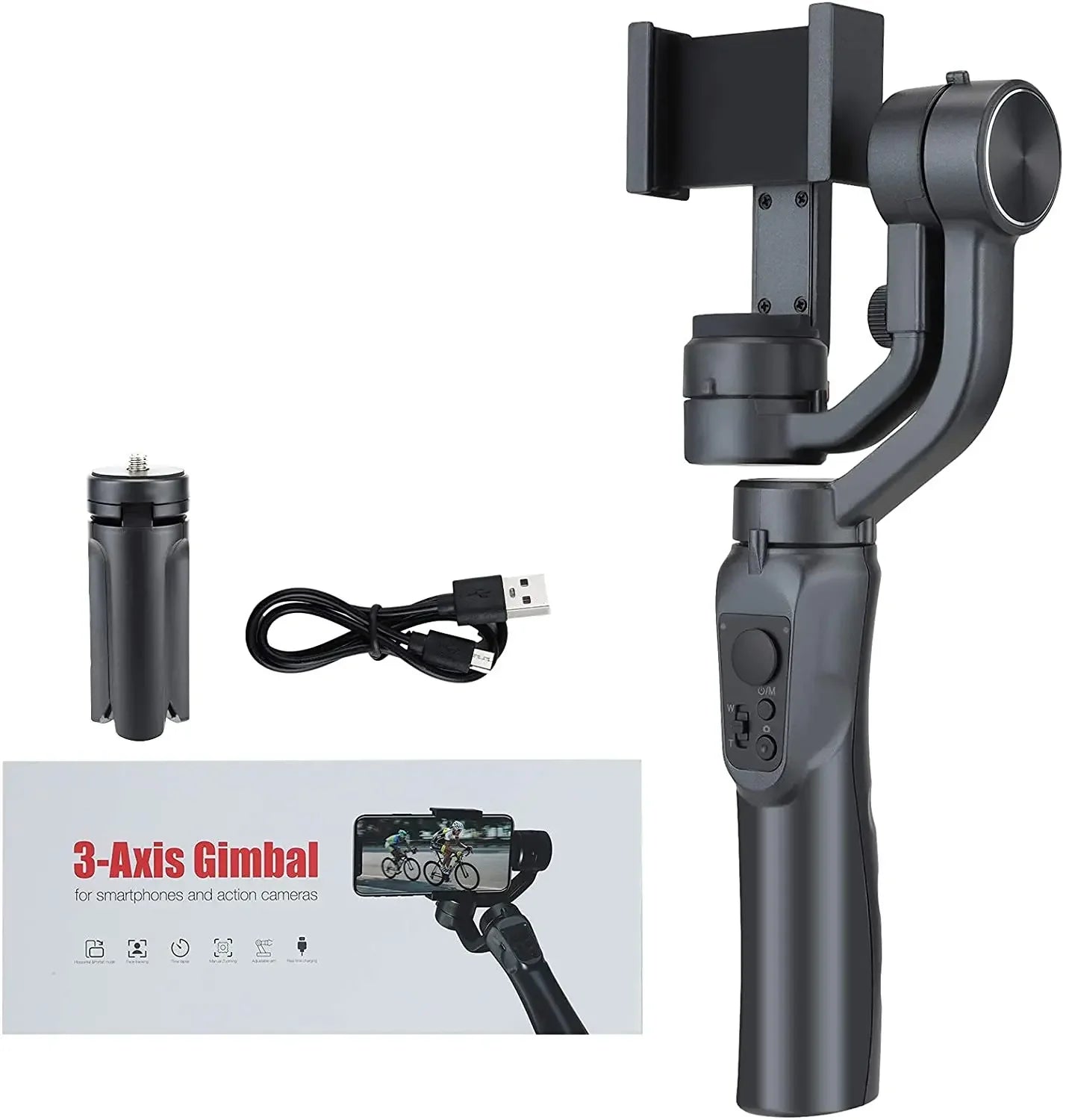 3-Axis Foldable Handheld Gimbal Stabilizer for Smartphones, Apple iPhone, Samsung, iOS & Android | Anti-Shake Video Recording for Smartphones, Apple iPhone, Samsung, iOS & Android Vlogs