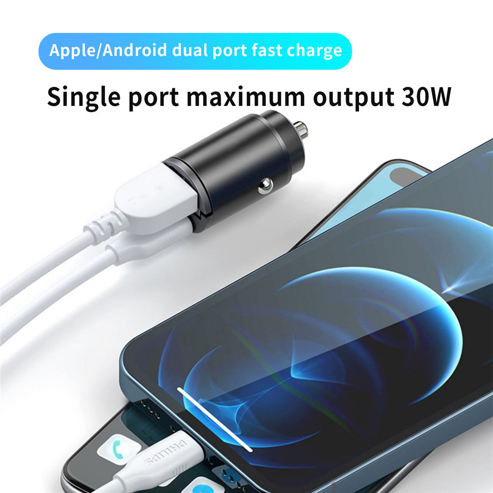 High-Quality 200W Mini Car Charger with Fast Charging for Smartphones, Apple iPhone, Samsung, iOS &Android, Xiaomi, Huawei | QC 3.0 PD, USB Type-C Car Phone Charger