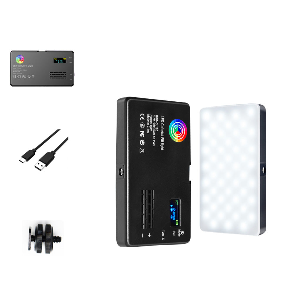 Premium RGB LED Video Licht für Profi-Video/Fotografie, Kompatibel mit Smartphones & Profi-Kameras, CRI95+, 2500-9000K, LCD Display, Kalter Schuh, Für Vlog & Live, Limitierte Auflage