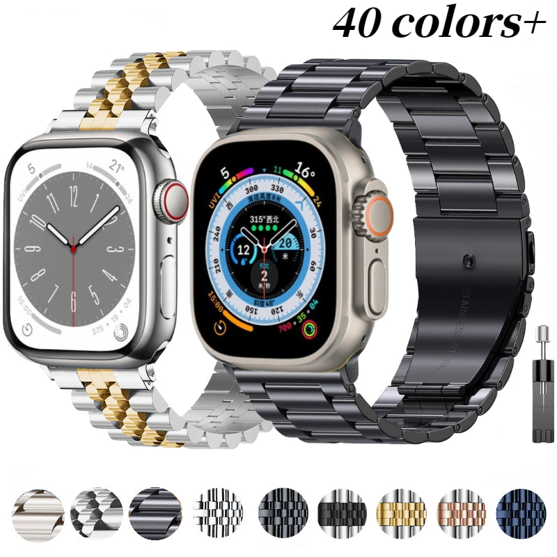 Metallband für Apple Watch 49mm, 45mm, 44mm, 42mm, 41mm, 40mm | Premium Edelstahl Armband für iWatch Ultra/9/8/7/6/5/4/3/SE