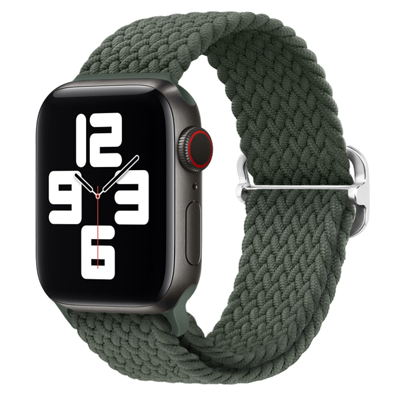 Luxus Nylon geflochtene Solo-Schlaufe für Apple Watch Armband 45mm 44mm 40mm Serie 9 8 7 6 5 4 SE2 Ultra | Verstellbares