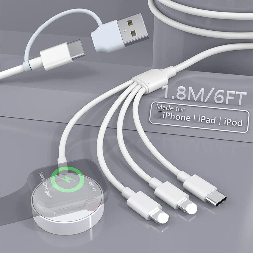 4-in-2 Gute Qualität USB-Lade-Datenkabel für iPhone Watch Ladegerät, iPhone Magnet Kabel | iWatch Typ-C Schnell