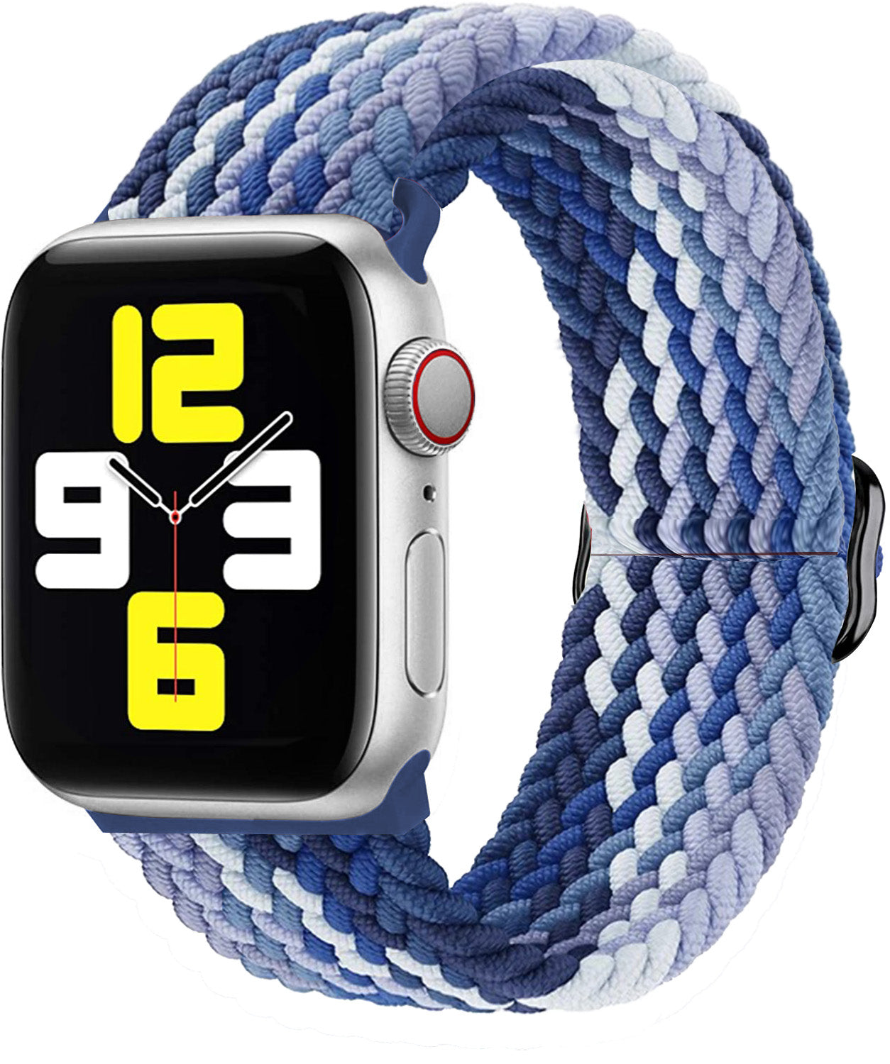 Luxus Nylon geflochtene Solo-Schlaufe für Apple Watch Armband 45mm 44mm 40mm Serie 9 8 7 6 5 4 SE2 Ultra | Verstellbares