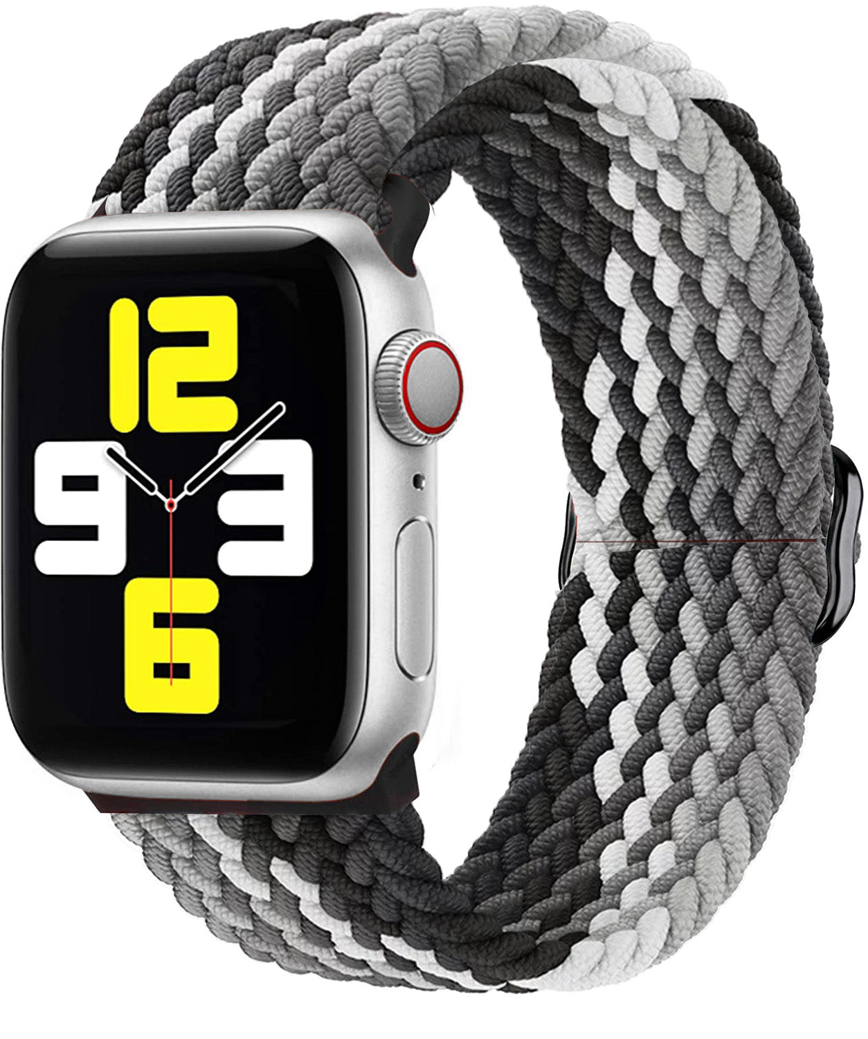 Luxus Nylon geflochtene Solo-Schlaufe für Apple Watch Armband 45mm 44mm 40mm Serie 9 8 7 6 5 4 SE2 Ultra | Verstellbares