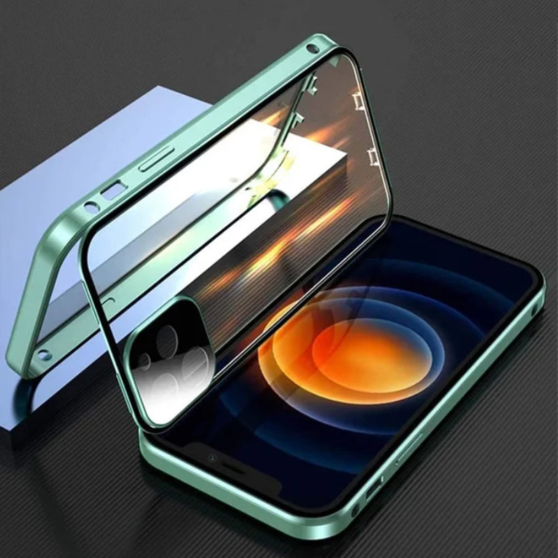 High-Quality iPhone Case with 360° Full Sealed Protection of Glass and Metal | MagSafe-Compatible Protective Case with 360-Degree Protection and Camera Lens Protection for Apple iPhone 16/15/14/13/12 Pro Max, Plus, Mini Cover | Armor Case and Bumper Cover