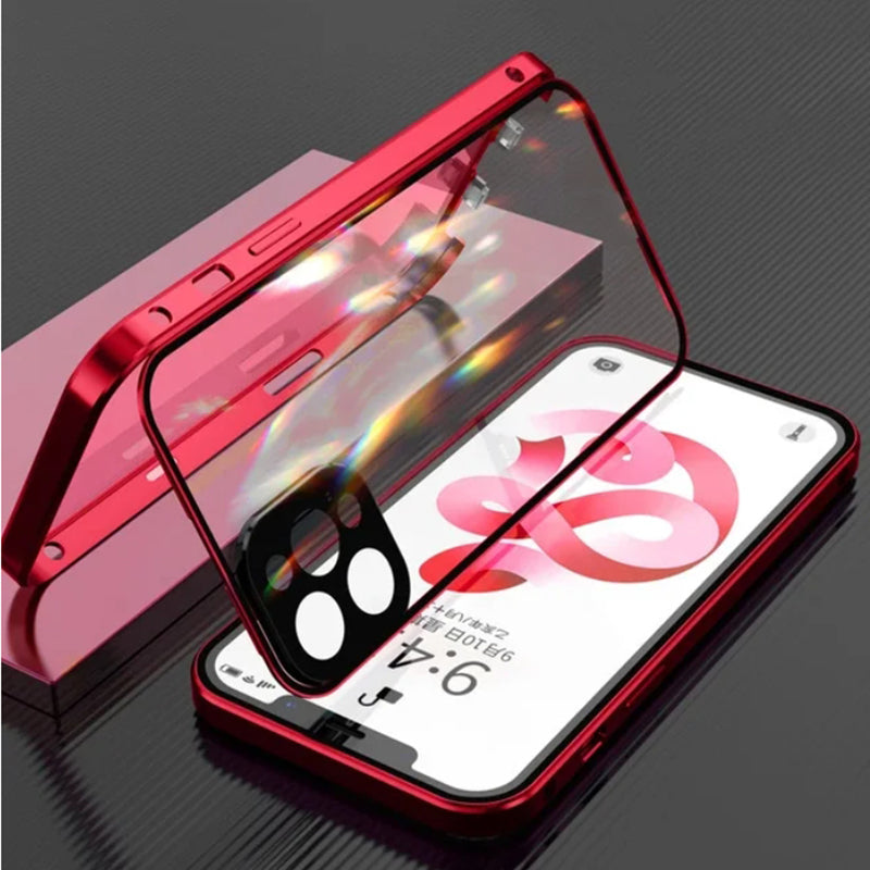 High-Quality iPhone Case with 360° Full Sealed Protection of Glass and Metal | MagSafe-Compatible Protective Case with 360-Degree Protection and Camera Lens Protection for Apple iPhone 16/15/14/13/12 Pro Max, Plus, Mini Cover | Armor Case and Bumper Cover