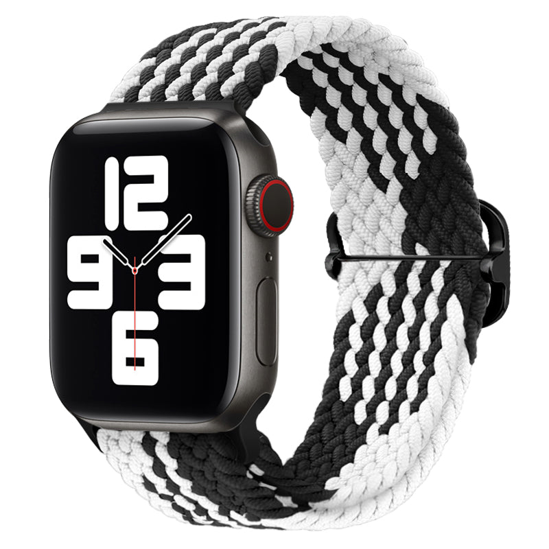 Luxus Nylon geflochtene Solo-Schlaufe für Apple Watch Armband 45mm 44mm 40mm Serie 9 8 7 6 5 4 SE2 Ultra | Verstellbares