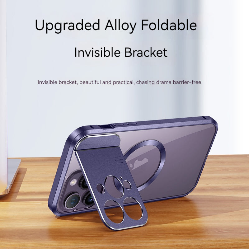 Premium iPhone Hülle MagSafe: Rundumschutz, Metallständer, magnetischer Kameraschutz | Aromatherapie, Unsichtbarer Objektivhalter | Case für Apple iPhone 17/17 Air, 16/16e, 15, 14, 13, 12 Pro Max Plus Mini | Stoßfest, Panzertasche, Stoßstangenabdeckung