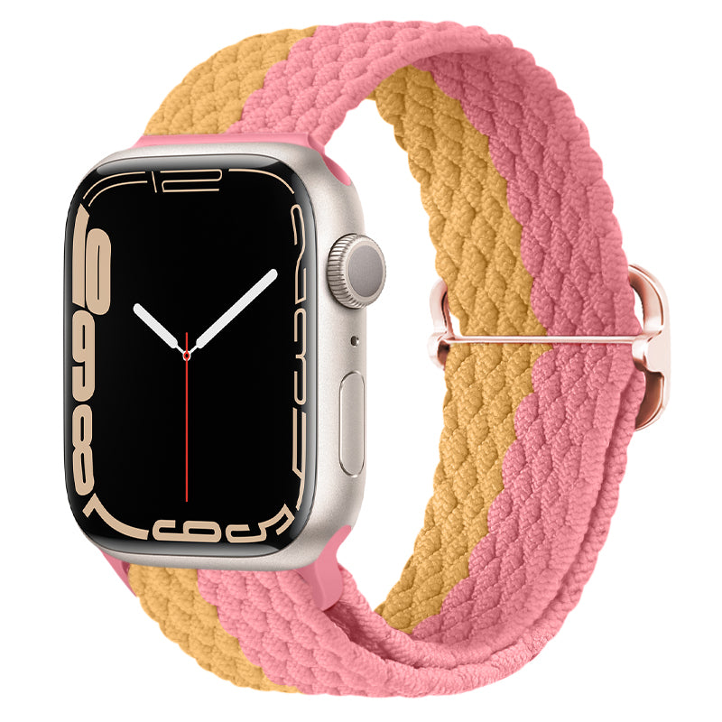 Luxus Nylon geflochtene Solo-Schlaufe für Apple Watch Armband 45mm 44mm 40mm Serie 9 8 7 6 5 4 SE2 Ultra | Verstellbares