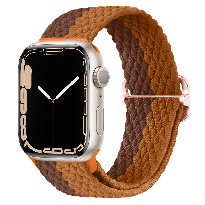 Luxus Nylon geflochtene Solo-Schlaufe für Apple Watch Armband 45mm 44mm 40mm Serie 9 8 7 6 5 4 SE2 Ultra | Verstellbares