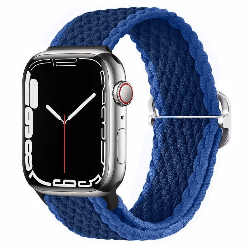 Luxus Nylon geflochtene Solo-Schlaufe für Apple Watch Armband 45mm 44mm 40mm Serie 9 8 7 6 5 4 SE2 Ultra | Verstellbares