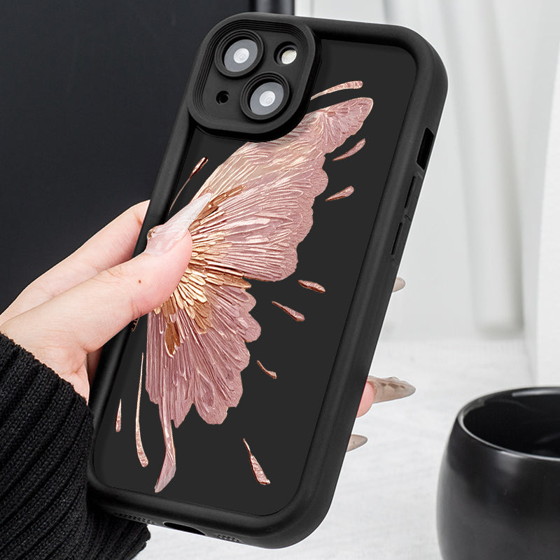 Hochwertiges Kunst-Ölgemälde-Schmetterlings-Design Softcase Silikon iPhone Hülle | MagSafe Case, Kameralinsenschutzabdeckung für Apple iPhone 17/17 Air, 16/16e, 15, 14, 13 Pro Max Plus Cover | Panzertasche, Stoßstangenabdeckung Handyhülle | Schutzhülle