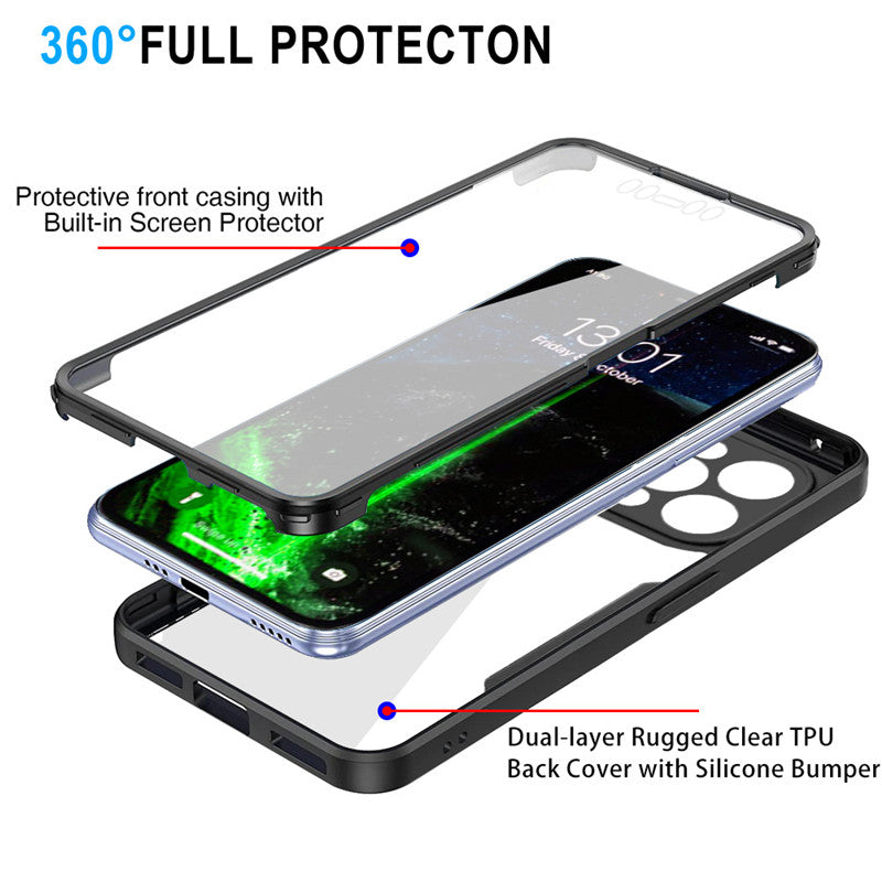 Luxurious All-Clear iPhone Case | MagSafe Case with Screen and Camera Lens Protector for Apple iPhone 16/15/14/13/12 Pro Max Plus Mini | Transparent Heavy Duty, Bumper Cover Phone Case | Premium Silicone Protective Cover