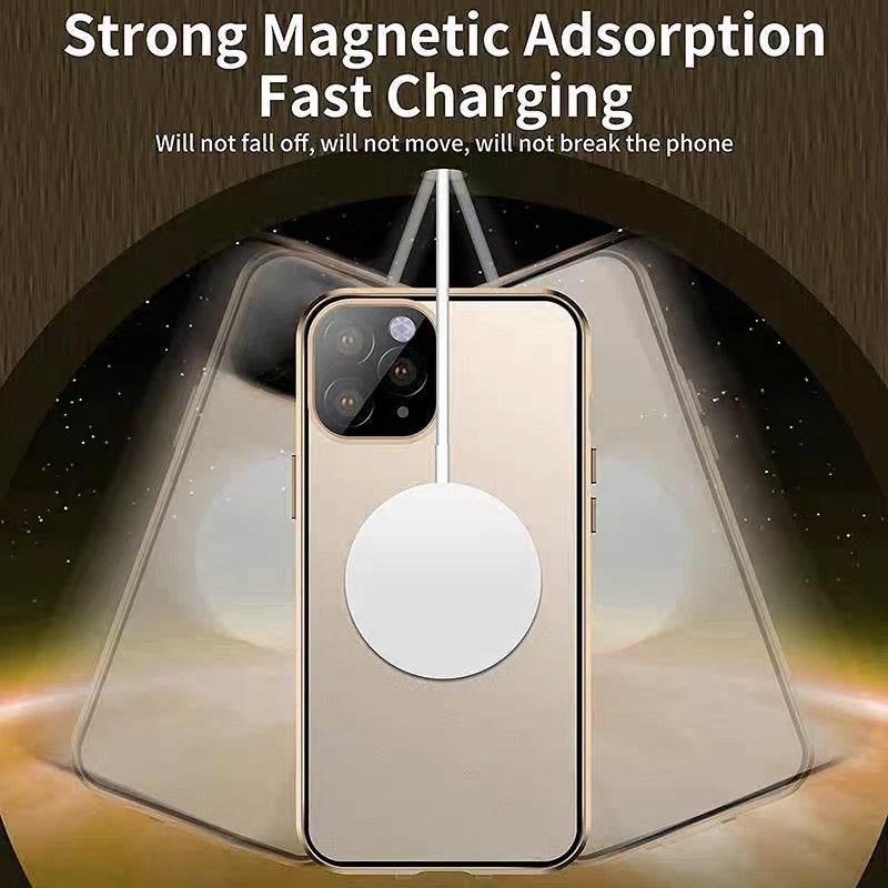 High-Quality iPhone Case with 360° Full Sealed Protection of Glass and Metal | MagSafe-Compatible Protective Case with 360-Degree Protection and Camera Lens Protection for Apple iPhone 16/15/14/13/12 Pro Max, Plus, Mini Cover | Armor Case and Bumper Cover