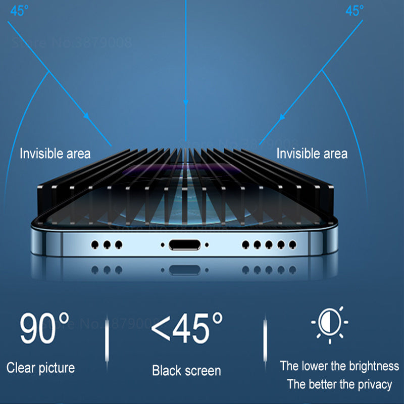 Privatsphäre iPhone Bildschirmschutz - Anti-Spionage Premium Gehärtetes Glas (5 Stück) - Phone Heaven Zone