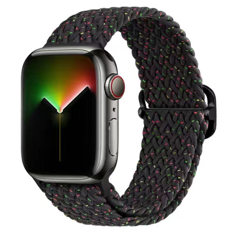 Luxus Nylon geflochtene Solo-Schlaufe für Apple Watch Armband 45mm 44mm 40mm Serie 9 8 7 6 5 4 SE2 Ultra | Verstellbaresv