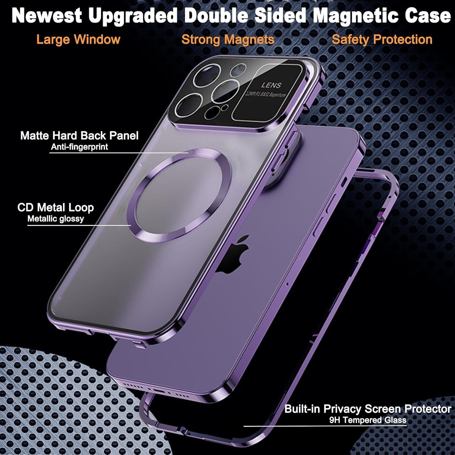 iPhone Case with MagSafe: Premium Double-Sided HD Glass Case with Wireless Charging and Camera Lens Protection | Shockproof Cover with Magnetic Armor for Apple iPhone 16/15/14/13/12 Pro Max Plus Mini | Luxury Phone Case