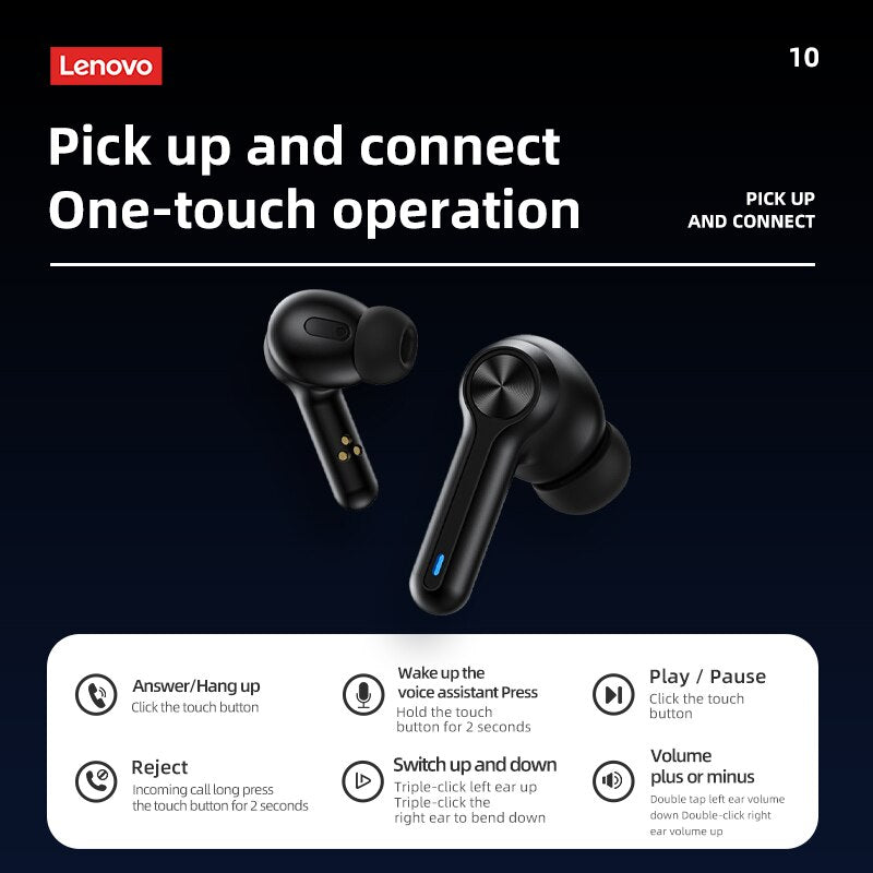 Hochwertiges Lenovo LP3 Pro Kopfhörer TWS Bluetooth 5.0 Drahtlose HiFi-Musik-Headset mit Display & 1200mAh Akku für Gaming