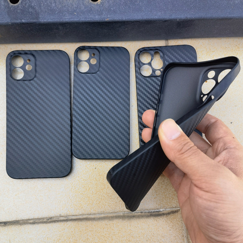 Carbon Fiber Texture High-Quality Soft TPU Material | Lightweight Waterproof Anti-Fingerprint and Anti-Scratch iPhone 16/15/14/13/12 Pro Max Plus Mini Case and Camera Protection