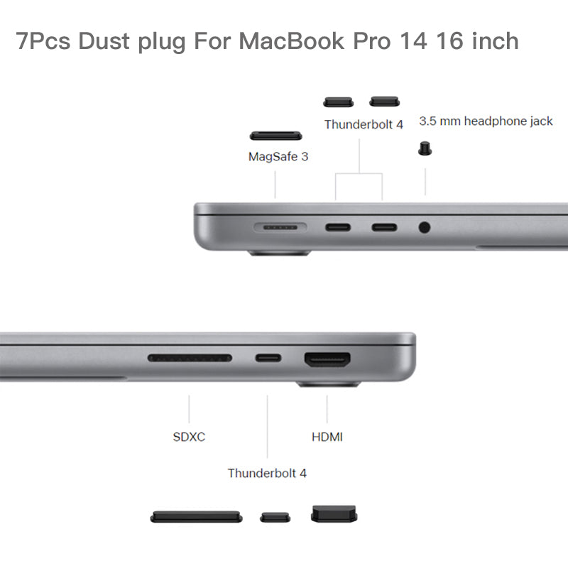 Premium Weicher Silikon-Staubschutzstecker für MacBook Pro 14 16 Stopper Laptop Staubschutz Dichtung Schnittstellenabdeckung