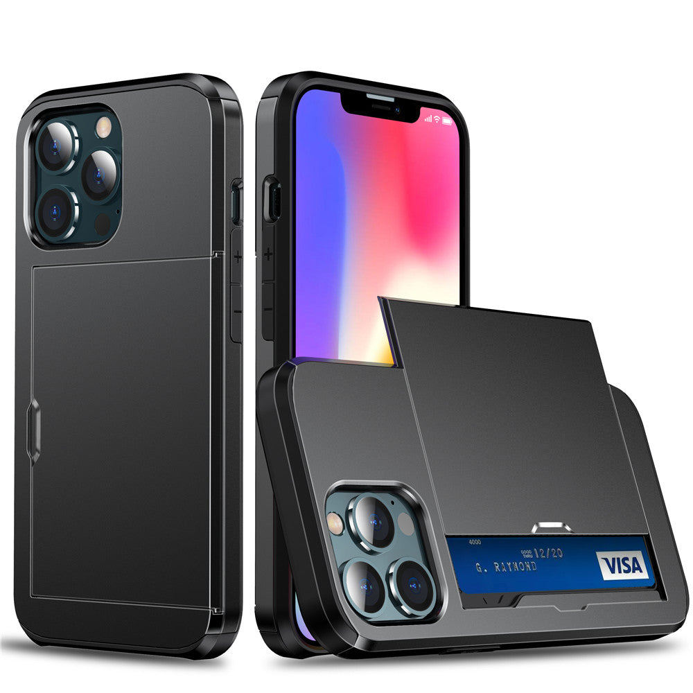 Premium Wallet iPhone Case with Card Slot and Credit Card Holder | Dual Layer Slider iPhone Case with Camera Lens Protector for Apple iPhone 16/16e, 15, 14, 13, 12 Pro Max, Pro, Plus & Mini | MagSafe Cover | Heavy Duty Phone Case | Protective Wallet Case