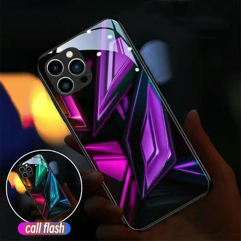 Luxury Ultra-Thin Apple iPhone LED Call Light Case with Camera Lens Protection: Punk Mecha Armor Protective Cover for iPhone 16/15/14/13/12 Pro Max Plus Mini - MagSafe Compatible