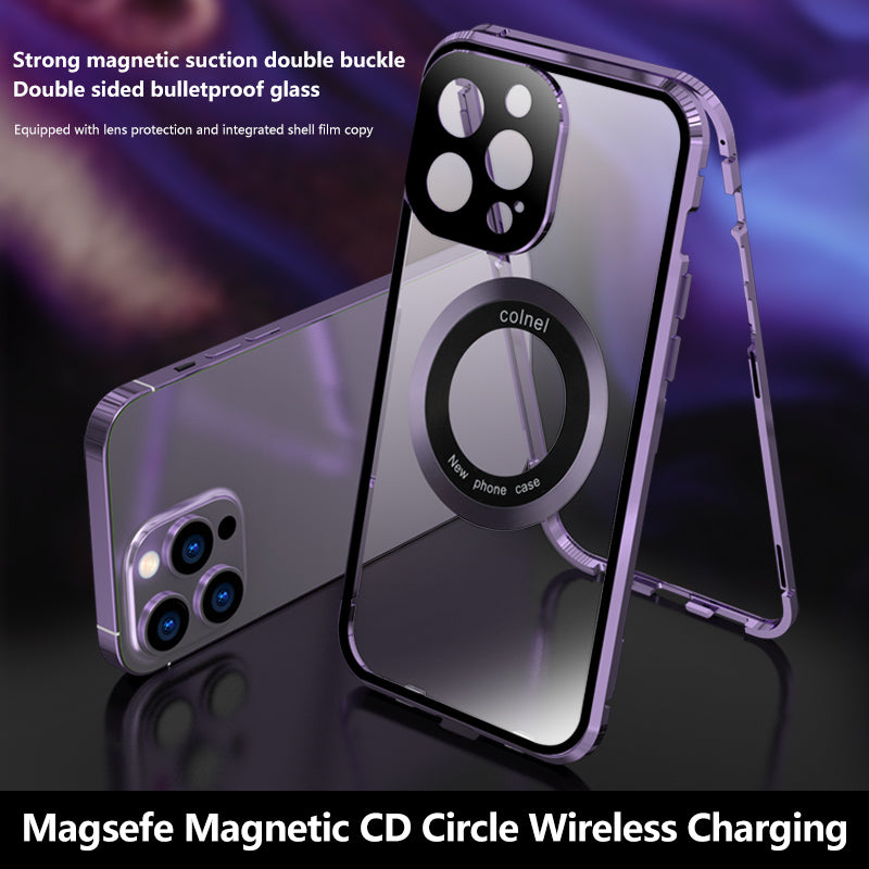 High-Quality iPhone Case with 360° Full Sealed Protection of Glass and Metal | MagSafe-Compatible Protective Case with 360-Degree Protection and Camera Lens Protection for Apple iPhone 16/15/14/13/12 Pro Max, Plus, Mini Cover | Armor Case and Bumper Cover