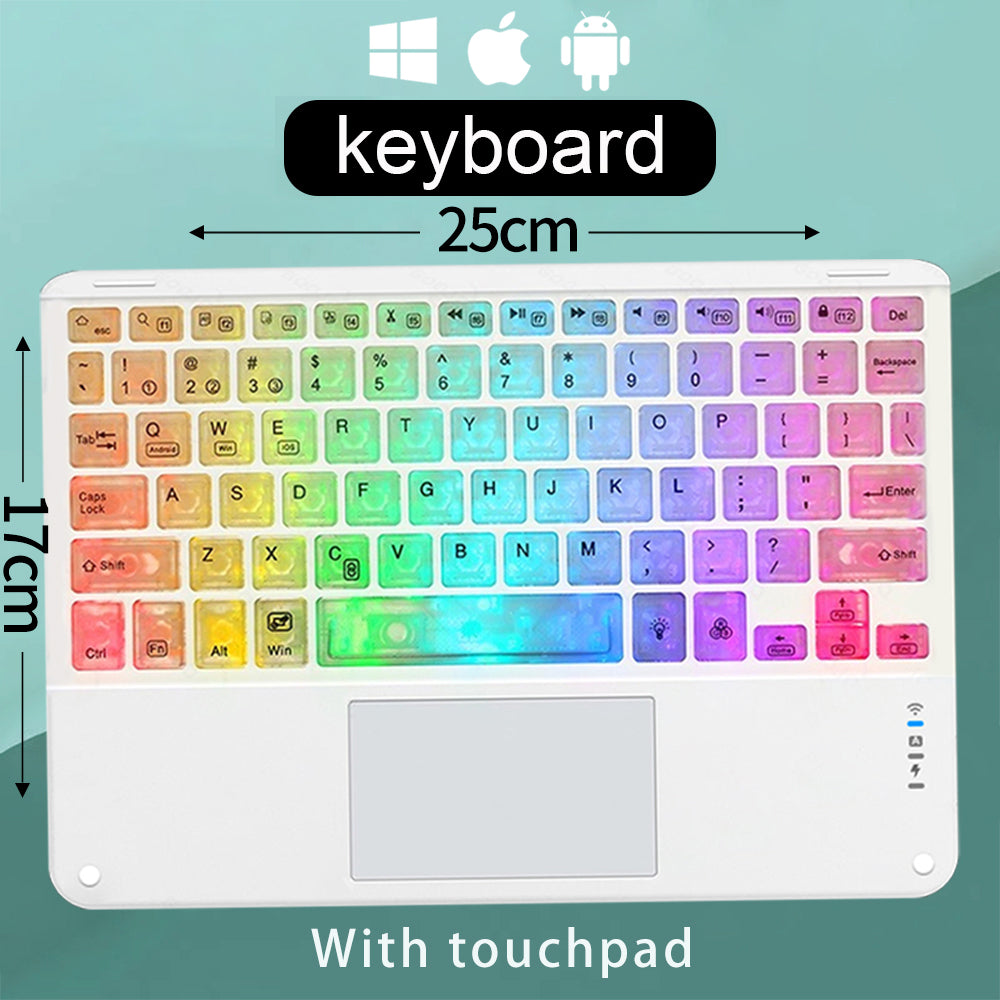 10-Inch Backlit for iPad/Pro/Air/Mini: 10/9/8/7/6/5/4/3 Series: Keyboard and Mouse Backlight | Premium Bluetooth Keyboard For iOS Android Windows Wireless Keyboard and Mouse