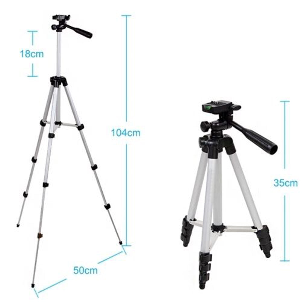 Professional Aluminum Travel Tripod, 140 cm for Videography & Photography: Quick Plate Mounting, Suitable for Smartphones, Apple iPhone 15/14/13/12/11 Pro Max/Plus/Mini, Samsung, Android, GoPro, Canon/Nikon DSLR/SLR