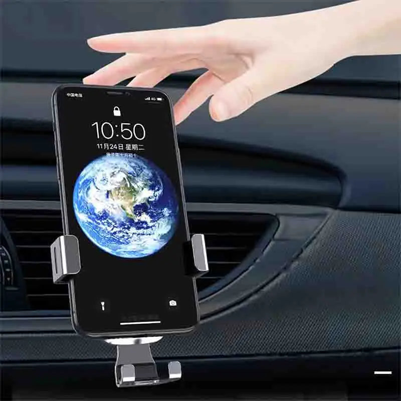 Premium Gravity Car Mount with Air Vent Phone Clip: Mobile Phone Holder, Compatible with Smartphones, Apple iPhone, Samsung, iOS &amp; Android & GPS Support