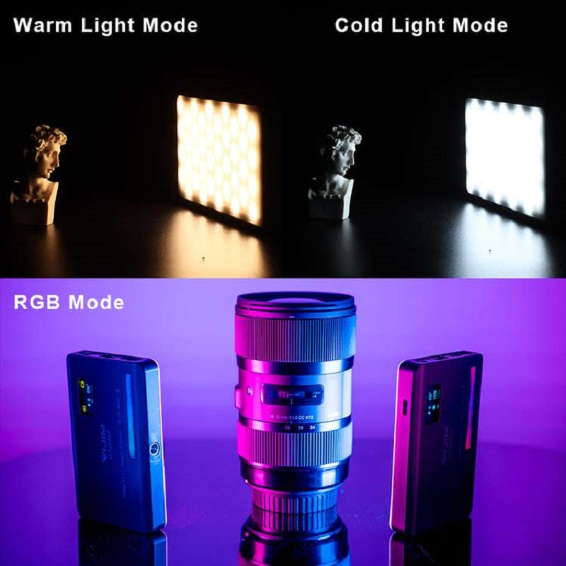 Luxury VL120 RGB LED Video Light for Camera, Smartphones, Apple iPhone, Samsung, iOS & Android Apple iPhone 15/14/13/12/11 Pro Max/Plus/Mini, Samsung, Android, Full Color, Dimmable, 2500-9000K, Rechargeable, 3100mAh, Limited Edition Studio Lamp