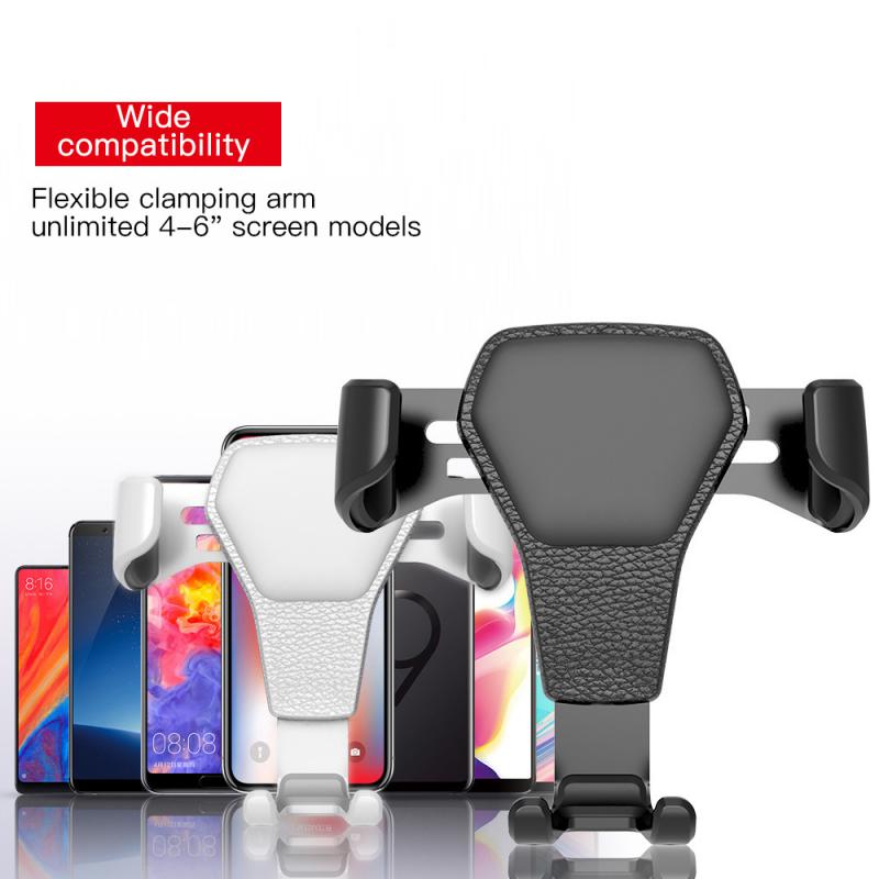 Premium Gravity Car Mount with Air Vent Phone Clip: Mobile Phone Holder, Compatible with Smartphones, Apple iPhone, Samsung, iOS &amp; Android & GPS Support