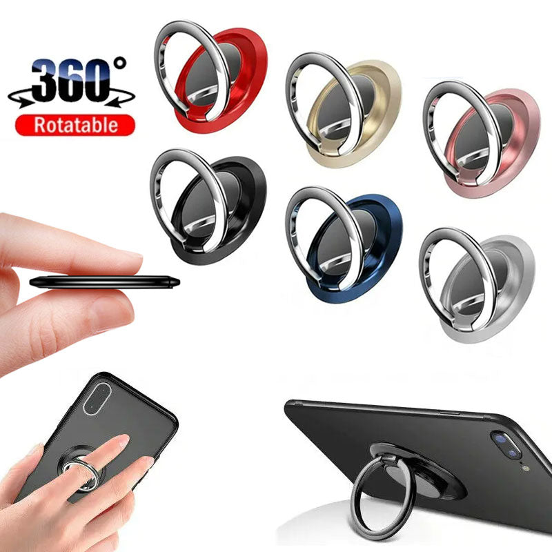 Luxurious Magnetic Finger Ring Phone Holder | Universal Rotatable Smartphone Stand Grip for Smartphones, Apple iPhone, Samsung, iOS & Android, Zinc Alloy Design