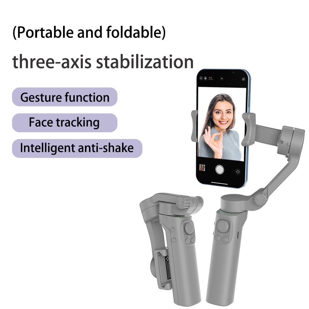 3-Axis Foldable Handheld Gimbal Stabilizer for Smartphones, Apple iPhone, Samsung, iOS & Android | Anti-Shake Video Recording for Smartphones, Apple iPhone, Samsung, iOS & Android Vlogs