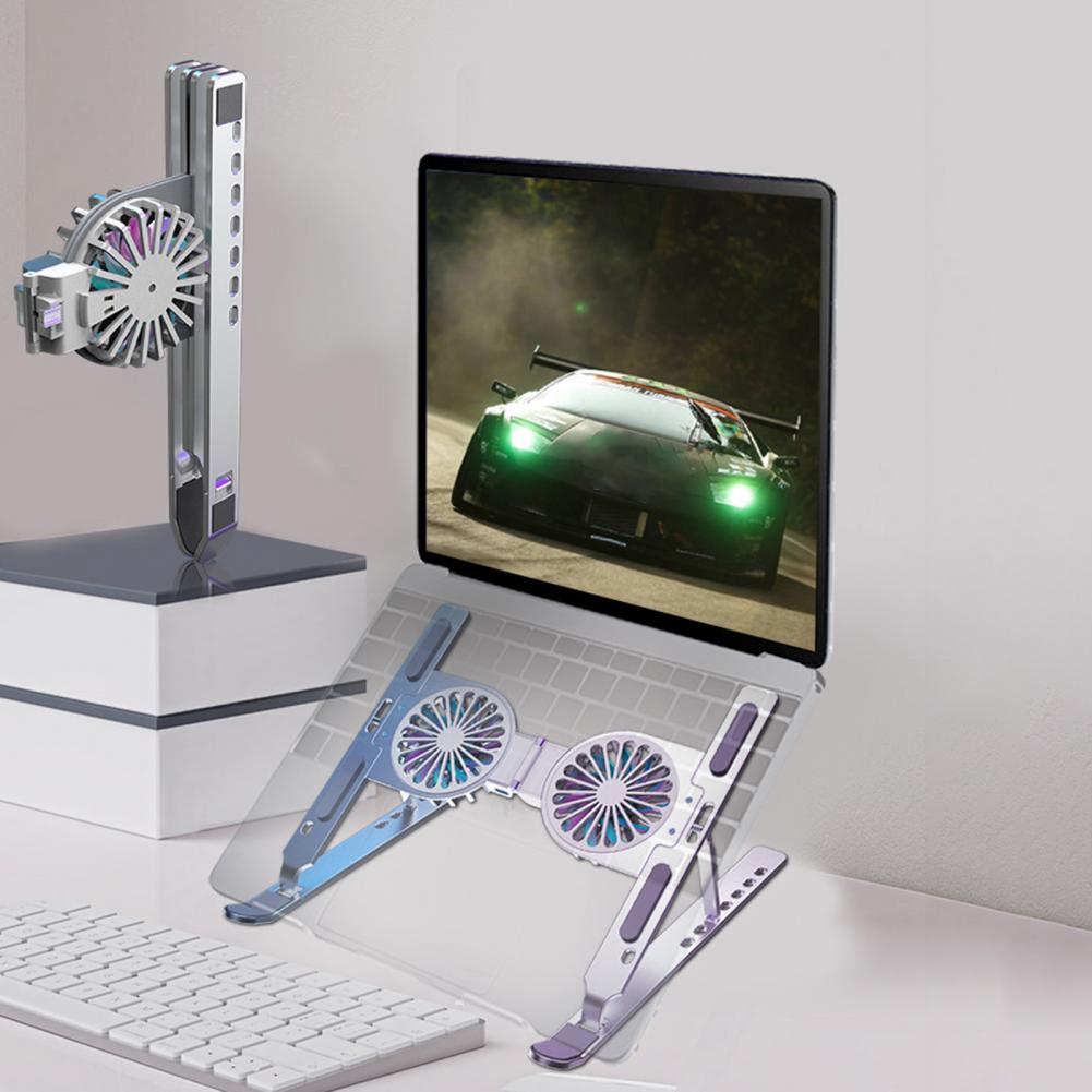 Premium Foldable Laptop and Tablet Stand with Cooling Fan: Ideal for Gaming Notebooks, MacBook Air/Pro/M3/M2/M1: 16,14,13-inch | 2024/2023/2022/2020 Series | Portable Accessory for Enhanced Cooling