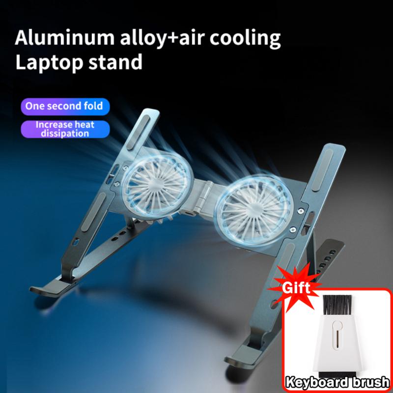 Premium Foldable Laptop and Tablet Stand with Cooling Fan: Ideal for Gaming Notebooks, MacBook Air/Pro/M3/M2/M1: 16,14,13-inch | 2024/2023/2022/2020 Series | Portable Accessory for Enhanced Cooling