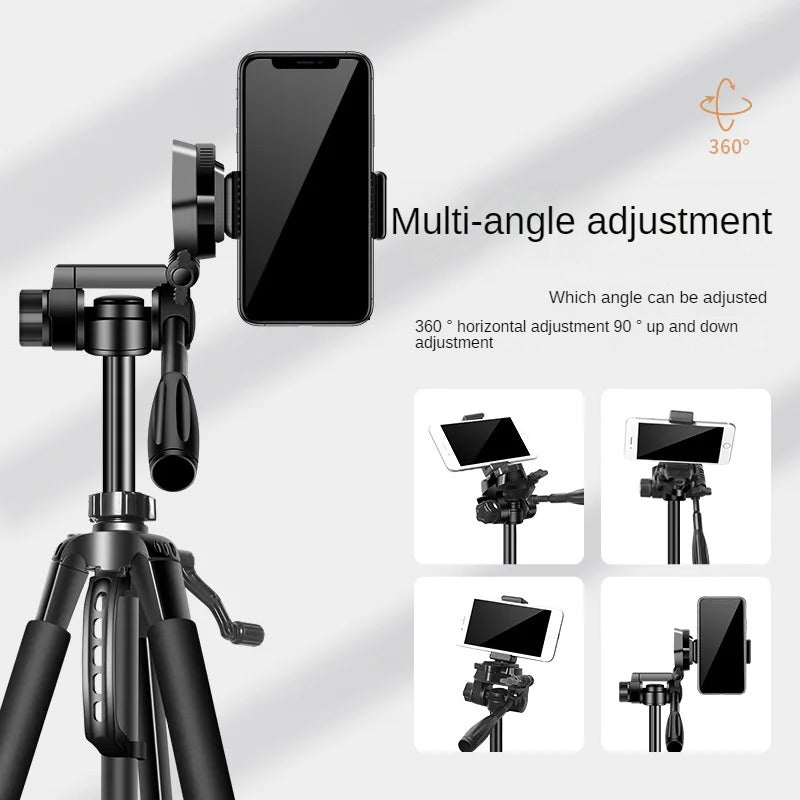 Professional Aluminum Travel Tripod, 140 cm for Videography & Photography: Quick Plate Mounting, Suitable for Smartphones, Apple iPhone 15/14/13/12/11 Pro Max/Plus/Mini, Samsung, Android, GoPro, Canon/Nikon DSLR/SLR