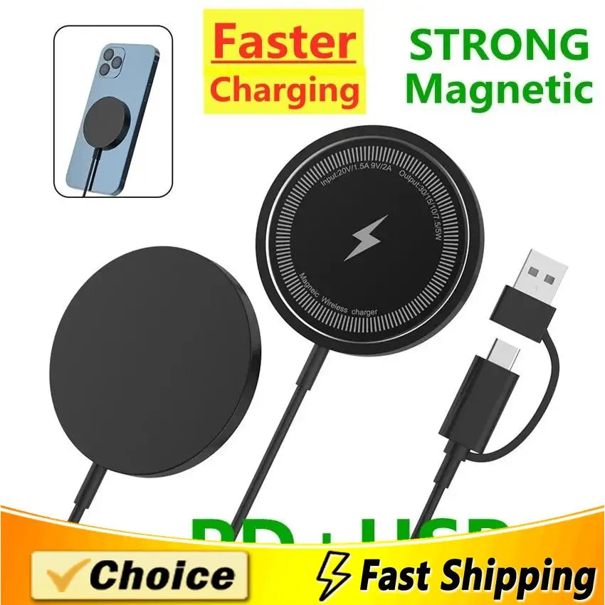 MagSafe Magnetic Wireless Charger | 30W Fast Charging Pad for Smartphones, Apple iPhone, Samsung, iOS & Android AirPods, MagSafe iPhone Phone Charger Dock Station