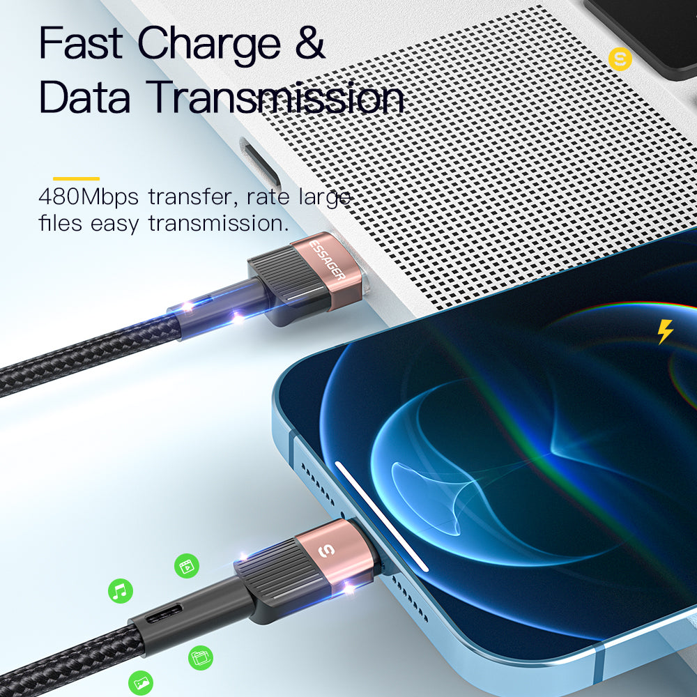 Premium 7A USB Type C Cable | Fast Charging Cable for Smartphones, Apple iPhone, Samsung, iOS & Android Realme, Huawei P30 Pro, Samsung, OnePlus, Poco F3 - 66W Fast Charge Wire USB-C Charger Data Cable