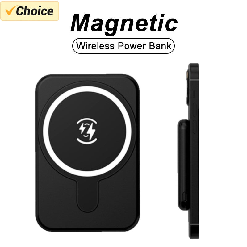 Premium 10,000mAh Magnetic Wireless Power Bank with PD Fast Charging | Portable Battery Pack for Smartphones, Apple iPhone, Samsung, iOS & Android, Watch, and AirPodss