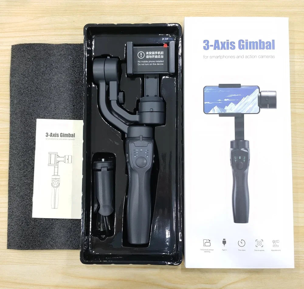 3-Axis Foldable Handheld Gimbal Stabilizer for Smartphones, Apple iPhone, Samsung, iOS & Android | Anti-Shake Video Recording for Smartphones, Apple iPhone, Samsung, iOS & Android Vlogs