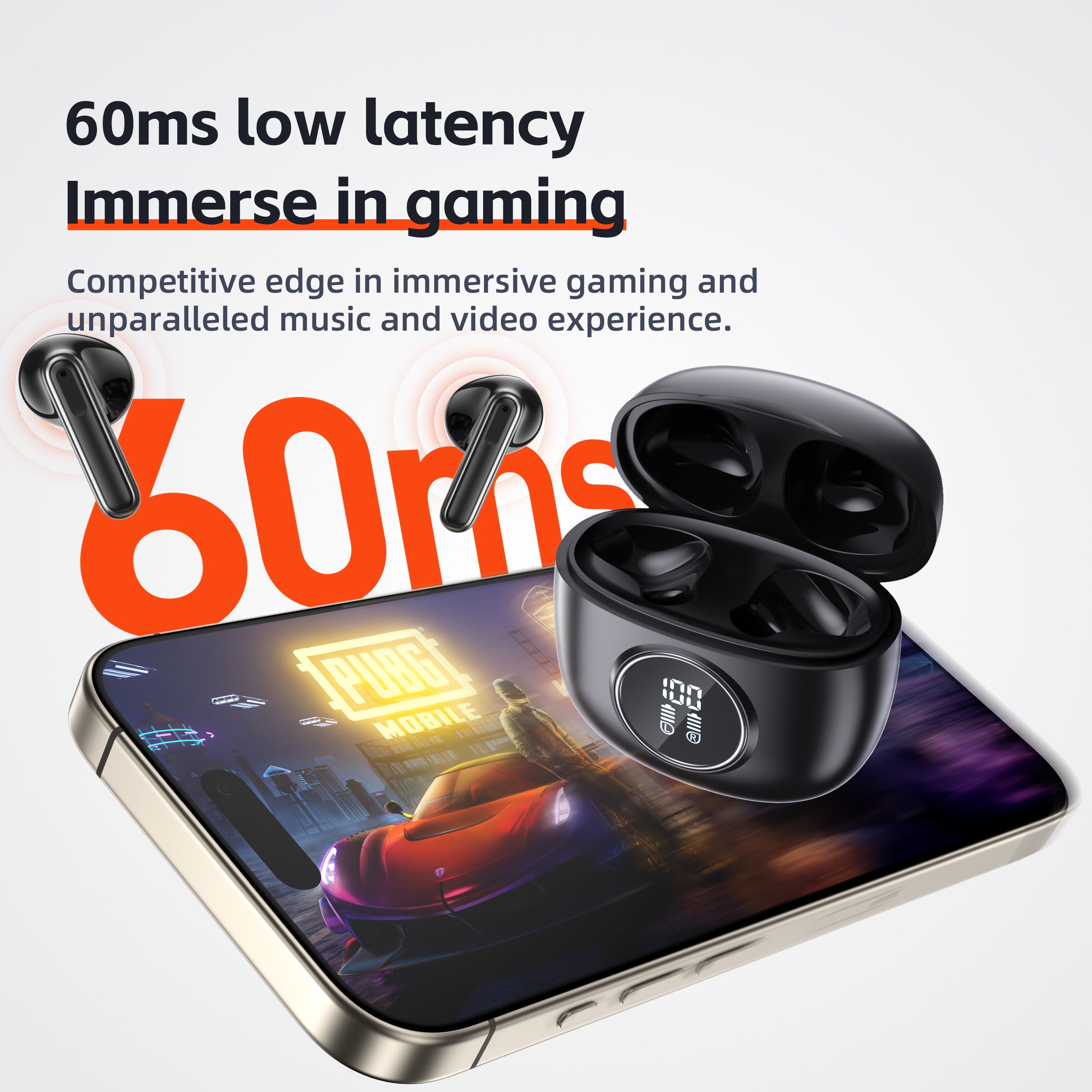 High-Quality Bluetooth 5.3 TWS Earbuds: HD Microphone, HiFi, 13mm Driver, Waterproof, Low Latency for Gaming/Fitness/Lifestyle