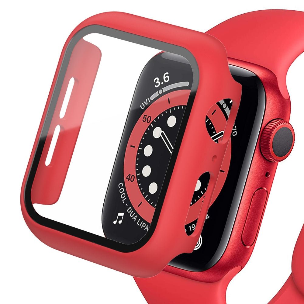 Gehärtete Glasschutz PC-Stoßfänger Apple Watch Serie 9/8/7/6/5/4/SE Schutzfolie Gehäuse 38mm, 40mm, 41mm, 42mm,