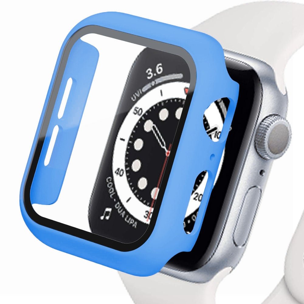 Gehärtete Glasschutz PC-Stoßfänger Apple Watch Serie 9/8/7/6/5/4/SE Schutzfolie Gehäuse 38mm, 40mm, 41mm, 42mm,